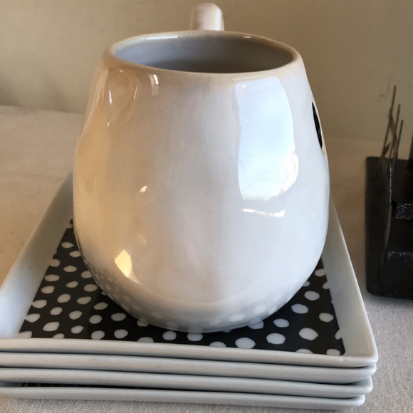 Pottery Barn First Edition ghost mug white Earthenware Halloween ghost ceramic - Picture 5 of 6